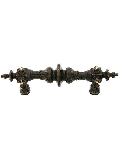 Portobello Jeweled Pull - 4 inch Center to Center in Dark Brass.